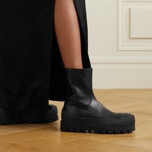 Ann Demeulemeester black leather amazing platform boots
